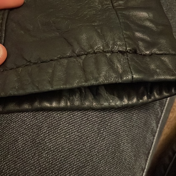 Michael Kors Women's Black Leather Biker Moto Jacket Zip Pockets Size S - Picture 10 of 10